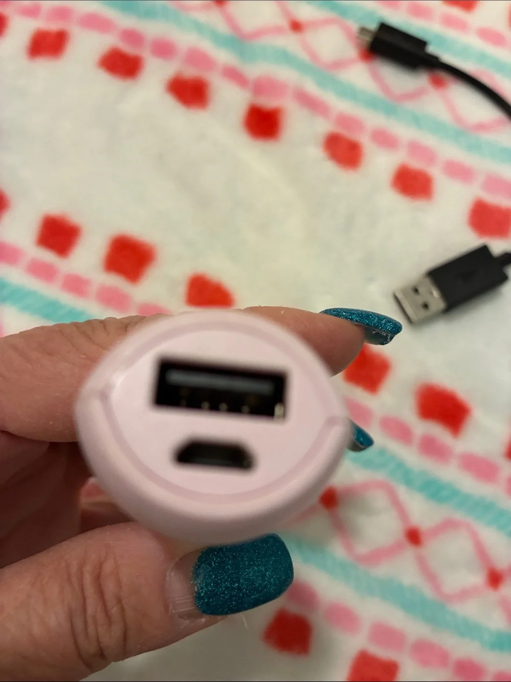 Portable Pink USB Power Bank Charger